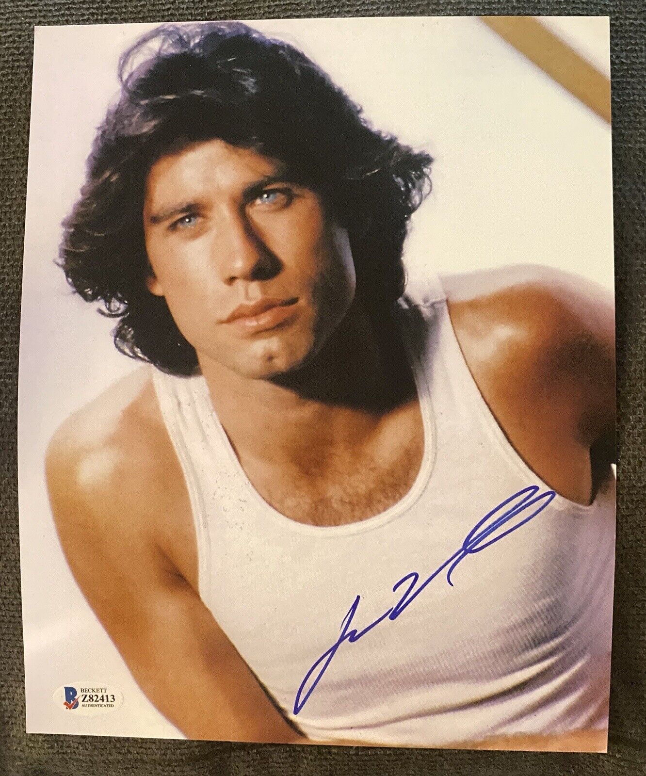 John Travolta Autographed Signed 8x10 Color Photo Poster painting Shirtless Sexy Beckett