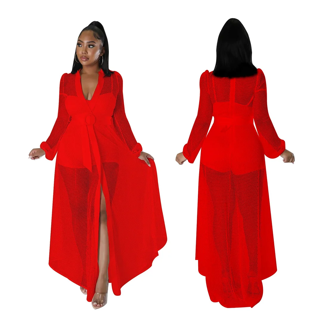 Casual Overalls Solid  See Through Mesh Thick Jumpsuits Outfits Slim Long Sleeve Jumpsuit Clothes Elegant Romper Overall