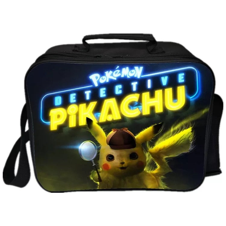 Mayoulove Detective Pokemon Go Pikachu #13 PU Leather Portable Lunch Box School Tote Storage Picnic Bag-Mayoulove