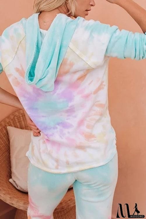 MidiSono - Tie Dye Flower Casual Hoodie