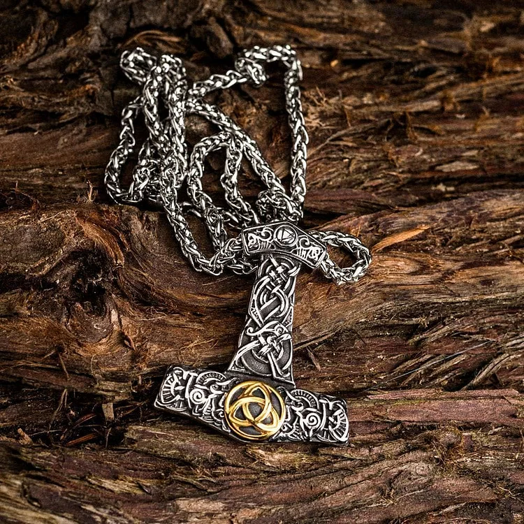 Coutureaura Stainless Steel Mjolnir Viking Necklace