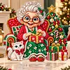 (Grandma)DIY Pearl Diamond Painting Acrylic Stand, Christmas Double-Sided Printed Tabletop Decoration, Special Shaped Diamond Art Craft Kit for Home Decor