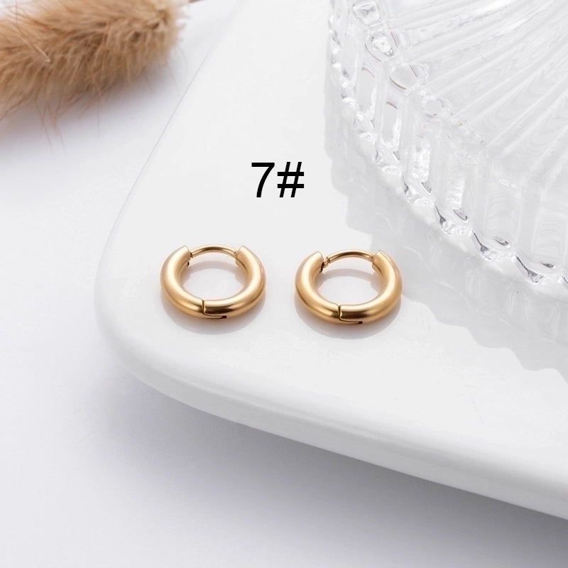 1 Pair Hip-Hop Geometric Cross Feather Plating 316 Stainless Steel Earrings