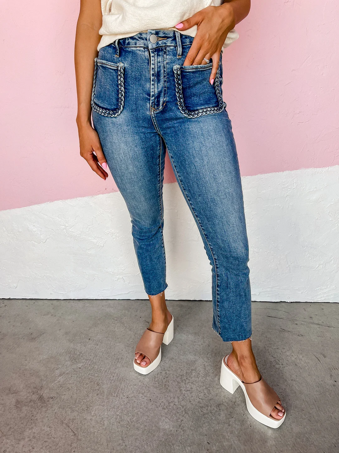 Jeanne Super High Rise Cropped Flare Jeans-Stoney Lane