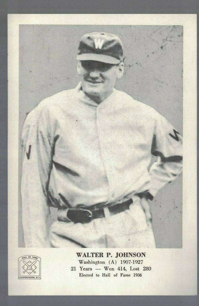 Walter Johnson Washington Senator 1963 Hall of Fame 5x7 Paper Picture Pack Photo Poster painting