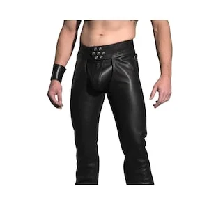 Pornhint Premium Quality Heavy Duty Men 100% Genuine Cow Leather Chap Rider Black Chaps - Chaps - Assless chaps - Leather Chaps