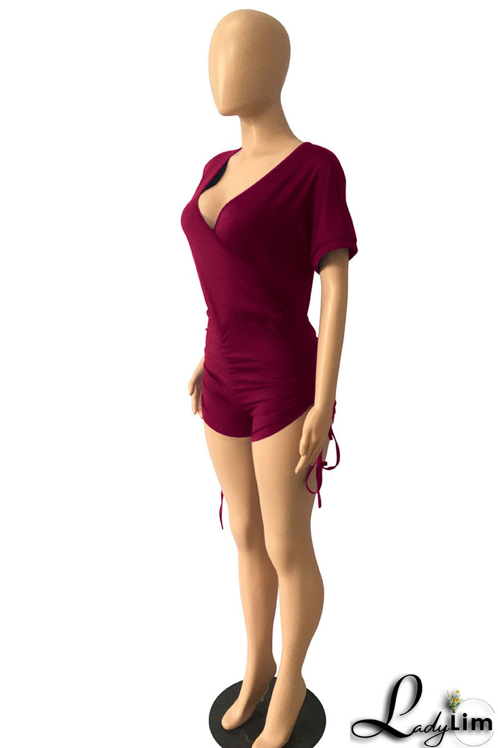 Royal Blue Sexy Solid Split Joint V Neck Regular Jumpsuits