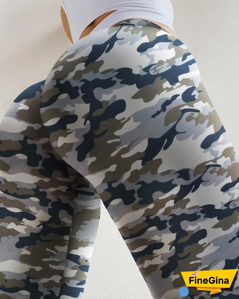 Butt Lifting Camouflage Print High Waist Yoga Pants Tummy Control Booty Leggings