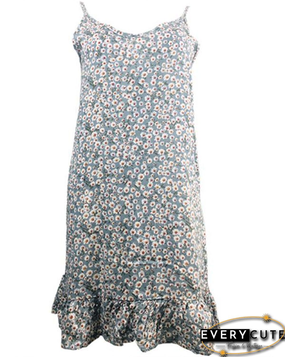 Chic Floral Slip Camisole Neckline Shift Dress