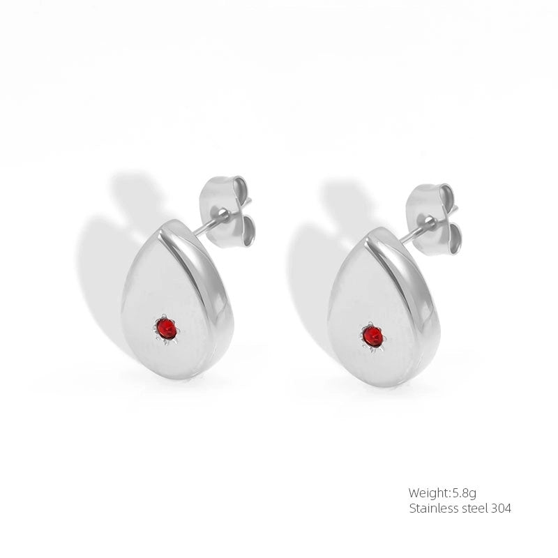 Casual Elegant Vacation Square Water Droplets 304 Stainless Steel Rhinestones 18K Gold Plated Inlay Earrings Necklace