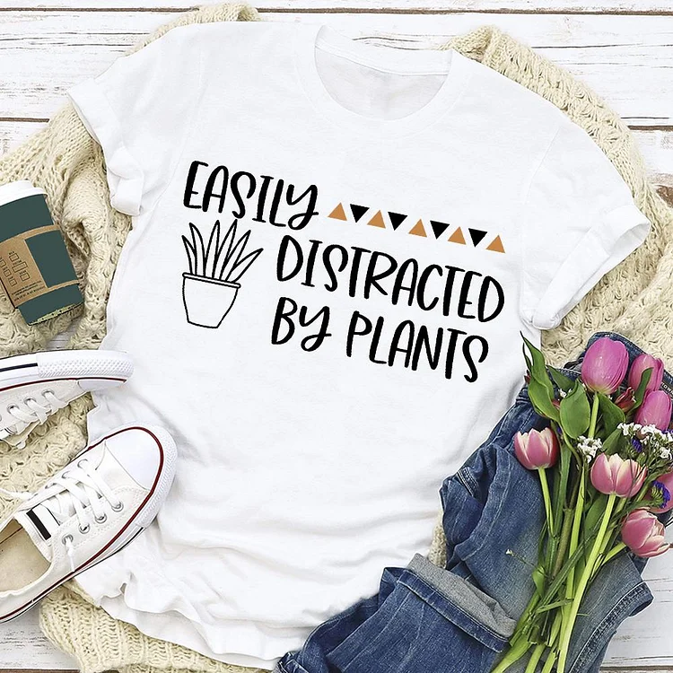 Easily Distracted By Plants T-shirt Tee -02683-Annaletters