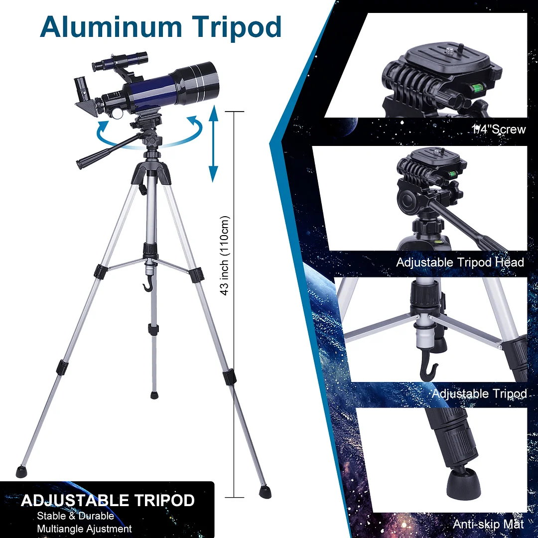 BEBANG Telescopes for Kids,Adults Beginners,70MM Astronomical Telescopes for Phone,with Wire Shutter,Tripod, Backpack,Perfect Gift for Kids
