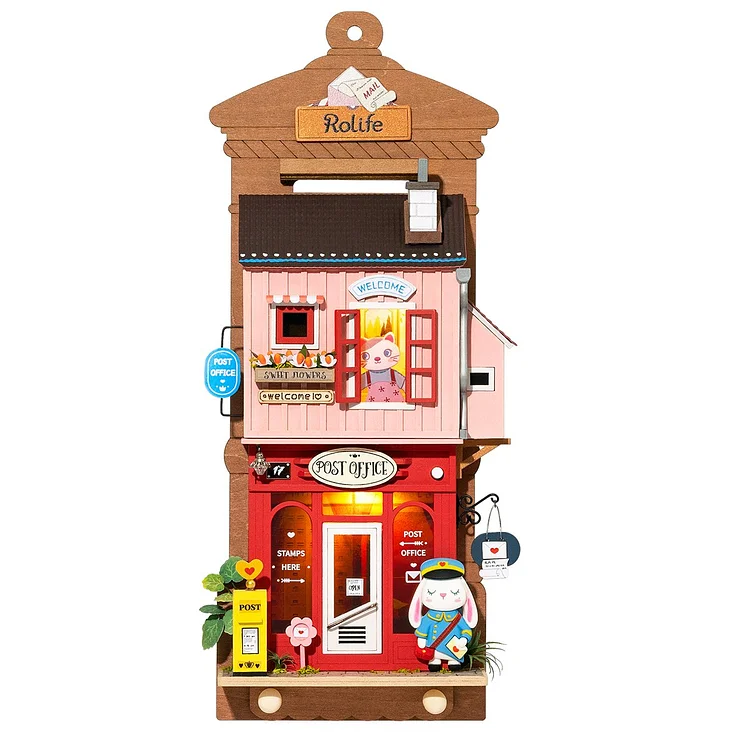 Rolife Love Post Office DIY Wall Hanging Miniature House Kit DS021 | robotime-au