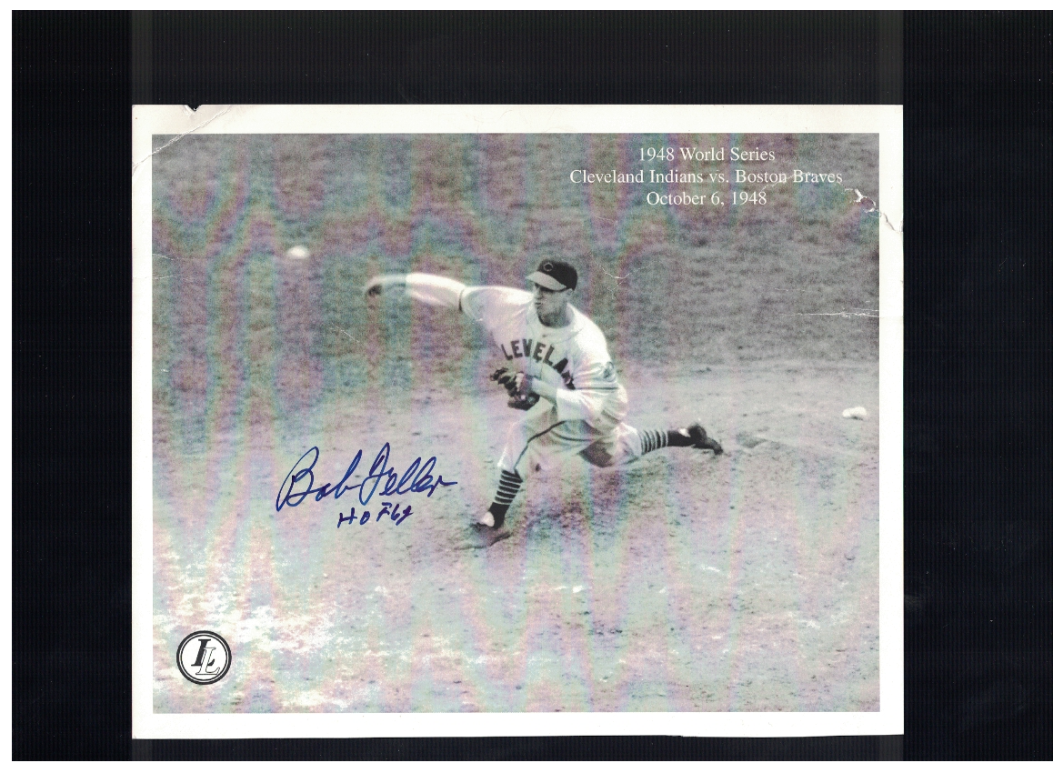 Bob Feller Cleveland Indians Signed 7 x 8.5