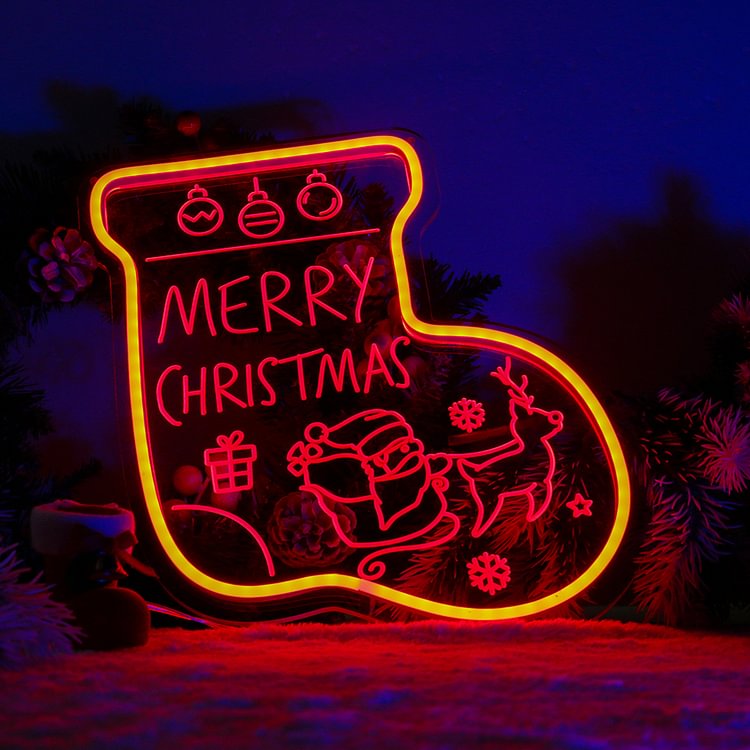 Chapeau de Noël néon art applique murale usb powered eco-friendly pour la décoration intérieure (rouge)