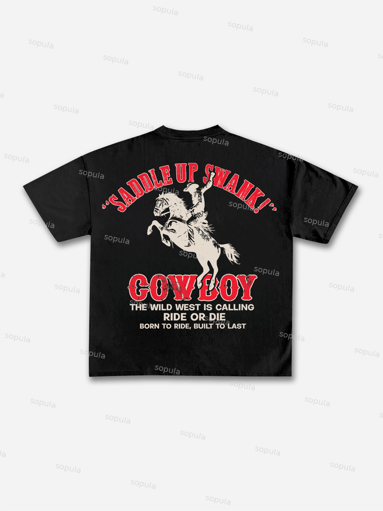 Cowboy Old Vintage Graphic Cotton T-shirt - Sopula｜Premium Graphic Tees & Graphic Clothing