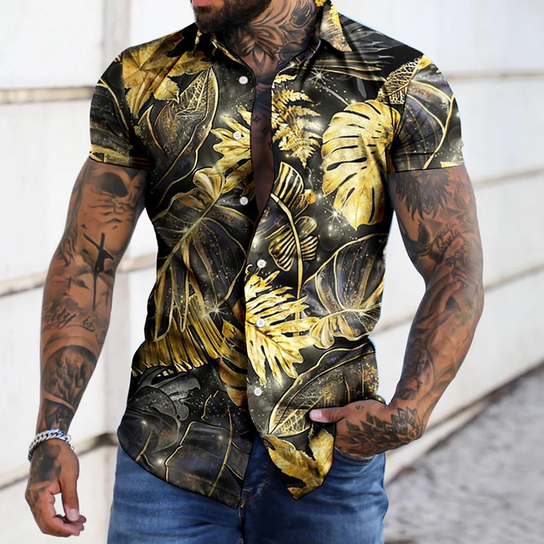 Men's Seaside Beach Short Sleeve Shirt