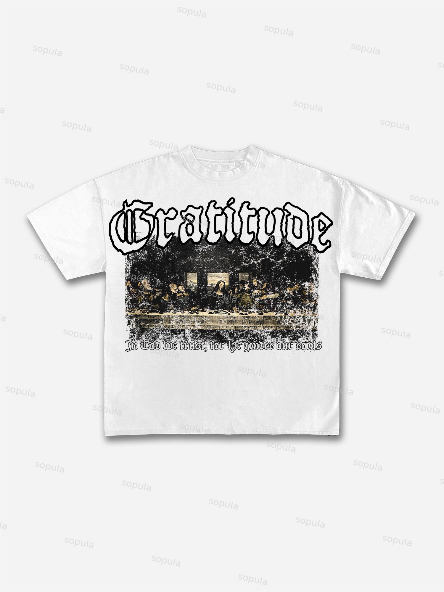 The Last Supper Vintage Graphic Cotton T-shirt - Sopula｜Premium Graphic Tees & Graphic Clothing