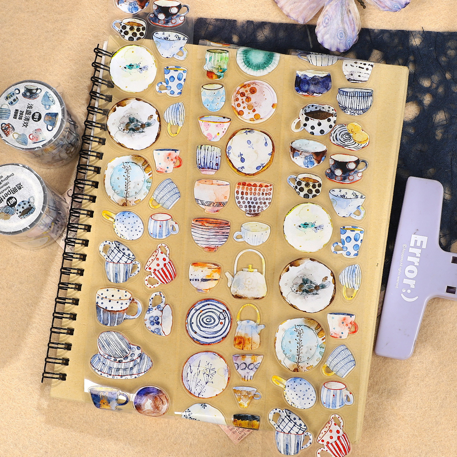 PET 테이프 - 50mm*5m 빈티지 컵/병용