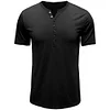 Gioiacombo&trade; Collo Henley da uomo tinta unita maniche corte