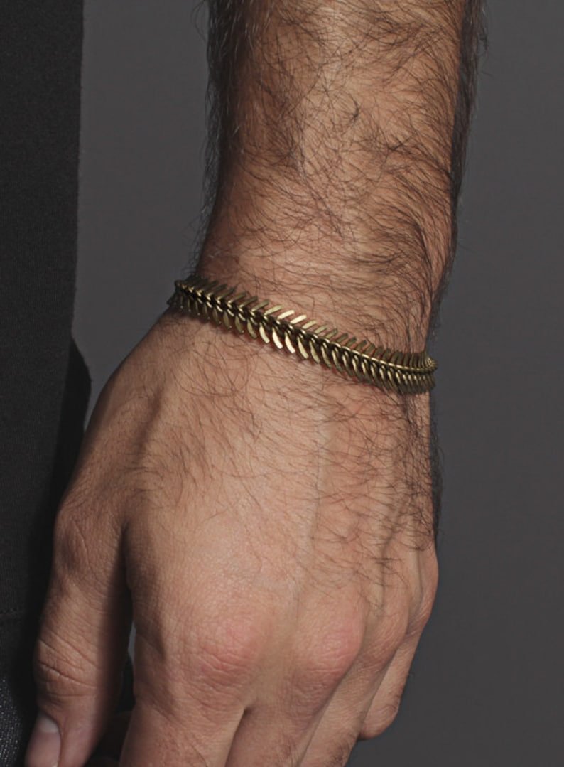 Spine Shaped Brass Bracelet for Men Hip Hip Rock Vintage Jewelry-VESSFUL