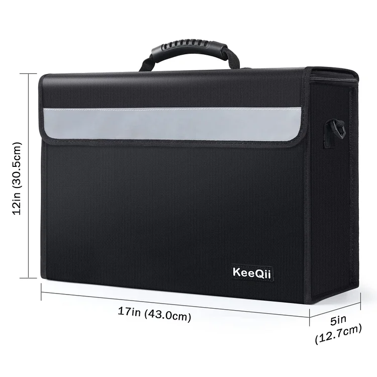KeeQii Fireproof Document Box (17 x 5 x 12 inch) 