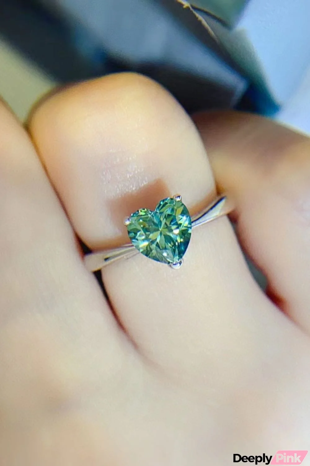 1 Carat Moissanite Heart 925 Sterling Silver Ring