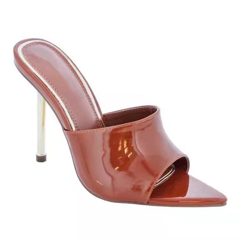 Colourp Women Slippers Snake Print Strappy Mule High Heels Slippers Sandals Flip Flops Pointed Toe Slides Party Shoes Woman  Casual