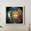 Mandala Soleil Lune-Peinture Diamant Sp&eacute;ciale Partielle-30*30CM
