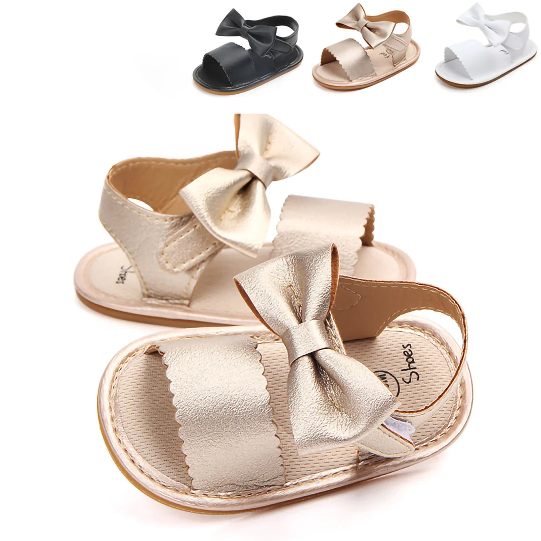 Letclo™ 2021 Summer Fashion Newborn Infant Baby Girls Princess Bowknot Toddler Sandals PU Non-slip Baby Shoes letclo Letclo