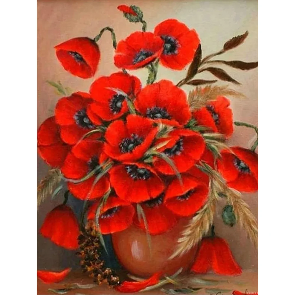 2pcs Diamond Painting - Full Round Drill - Poppy(Canvas|30*40cm)