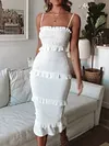 Ruffled Condole Belt Midi Dress