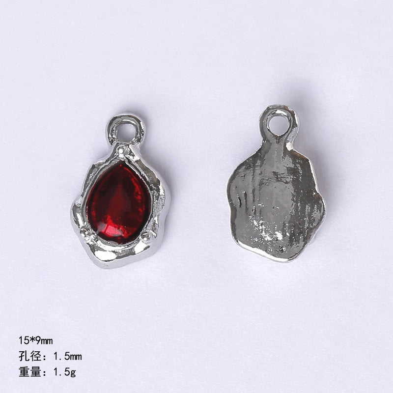 20 PCS/Package 22 * 9mm Alloy Cherry Heart Shape Rose Pendant Jewelry Accessories