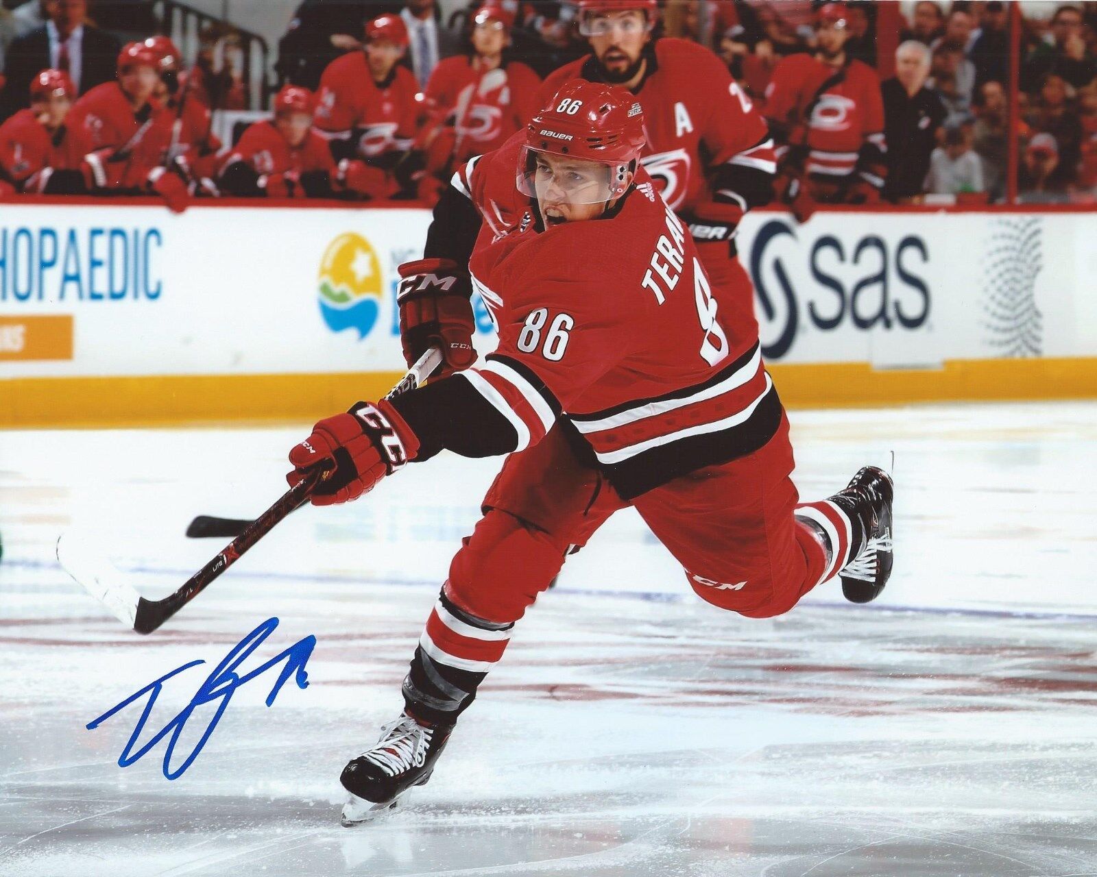 Teuvo Teravainen Signed 8x10 Photo Poster painting Carolina Hurricanes Autographed COA