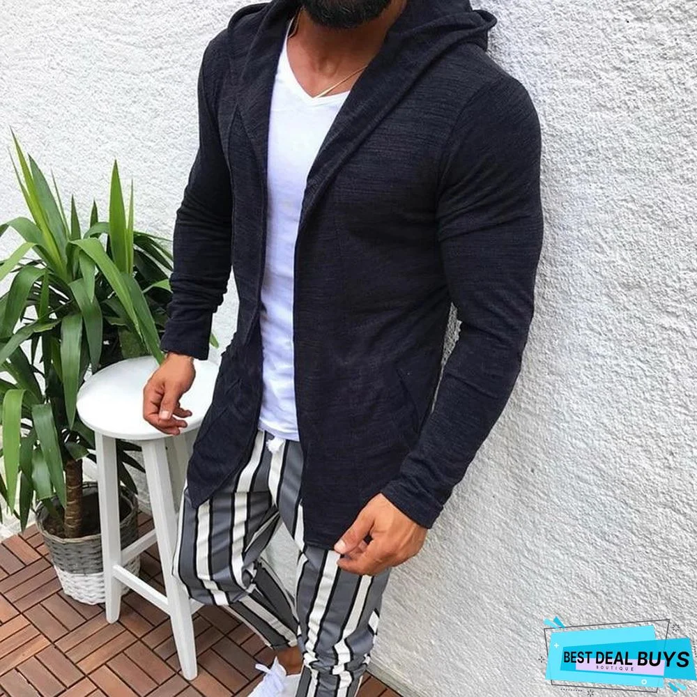 Men Clothes Open Stitch Casual Sweater coat Tricot Cardigan Male Autumn Hoodies Knitted Overwear Hombre