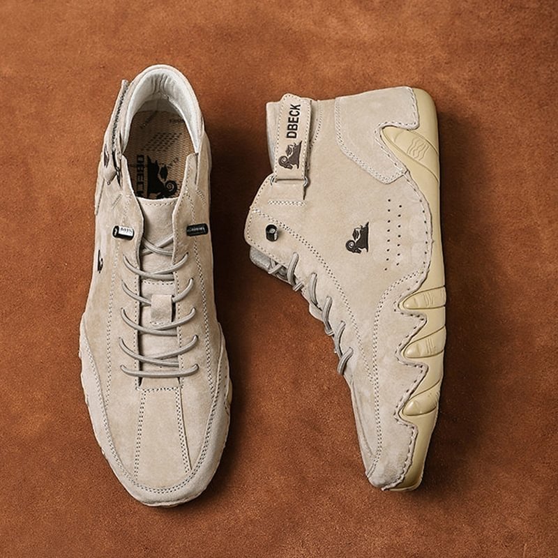 Italian Suede High Boots Handmade with Velcro