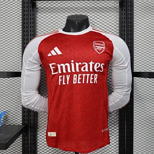 2025/2026 Player Version Long Sleeve Arsenal Home Football Shirt 1:1 Thai Quality