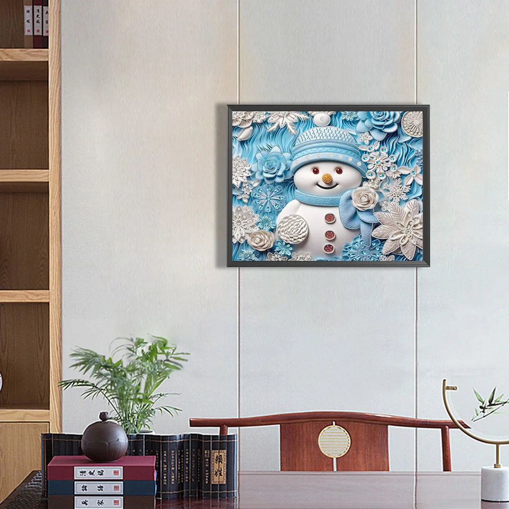 Diamond Painting - Partial Special Shaped Drill - Snowman(Canvas|50*40cm)