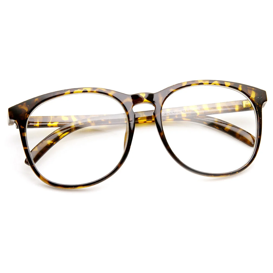 Vintage Inspired Oversized P3 Circa 80s Keyhole Clear Lens Glasses