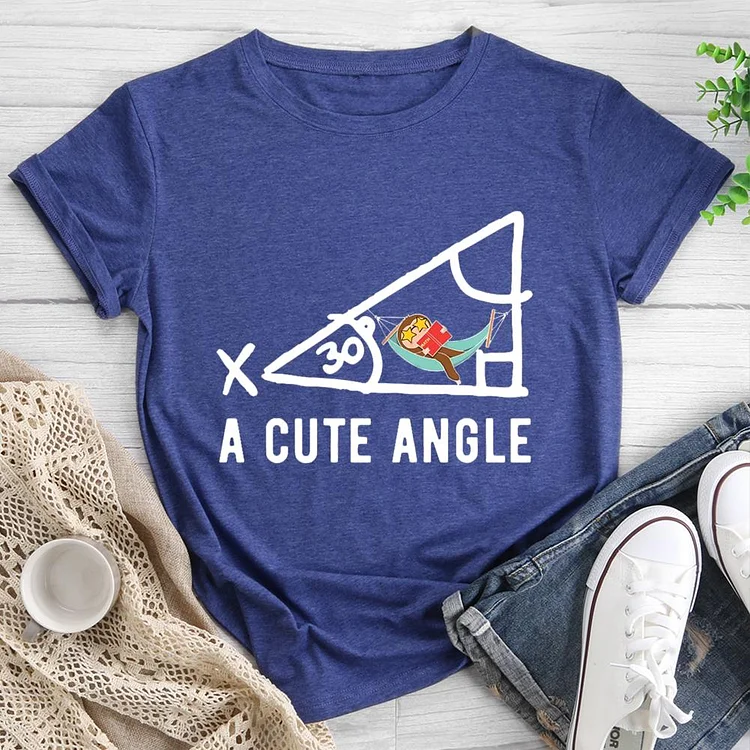 A cute angle Round Neck T-shirt