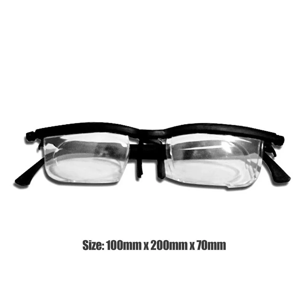 Dial Adjustable Glasses Variable Focus for Reading Distance Vision Eyeglass