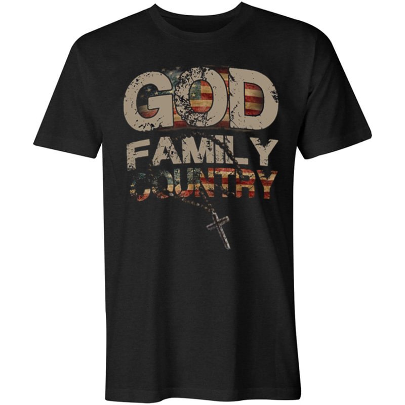 Retro God Family Country Flag Printed Men's T-shirt - Krazyskull