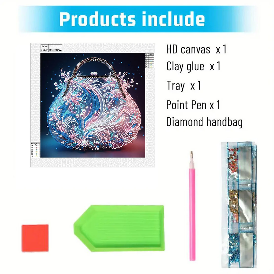 Flowers Bag - Diamond Painting - Partial Special Shaped Drill(Canvas|30*30cm)