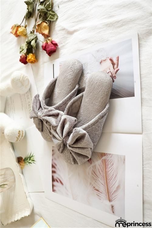 Velvet Bow Slipper