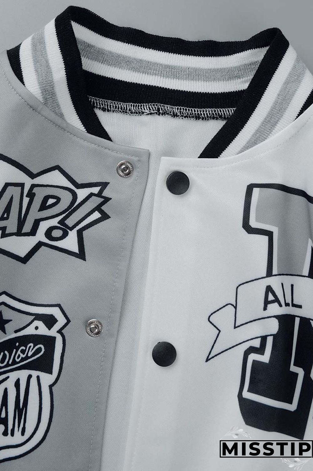 Green Casual Letter Print Patchwork Cardigan O Neck Long Sleeve Two Pieces