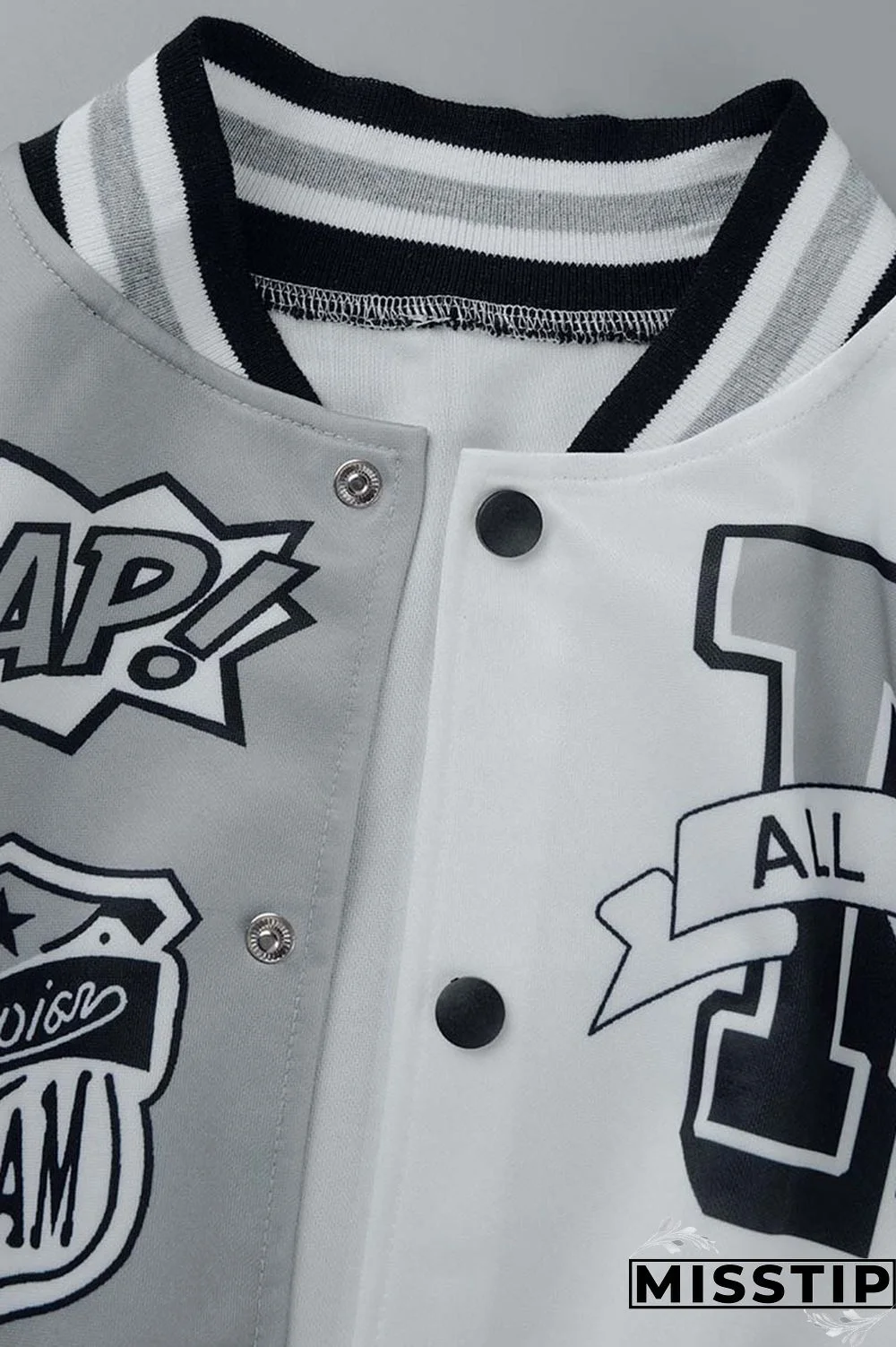 Green Casual Letter Print Patchwork Cardigan O Neck Long Sleeve Two Pieces