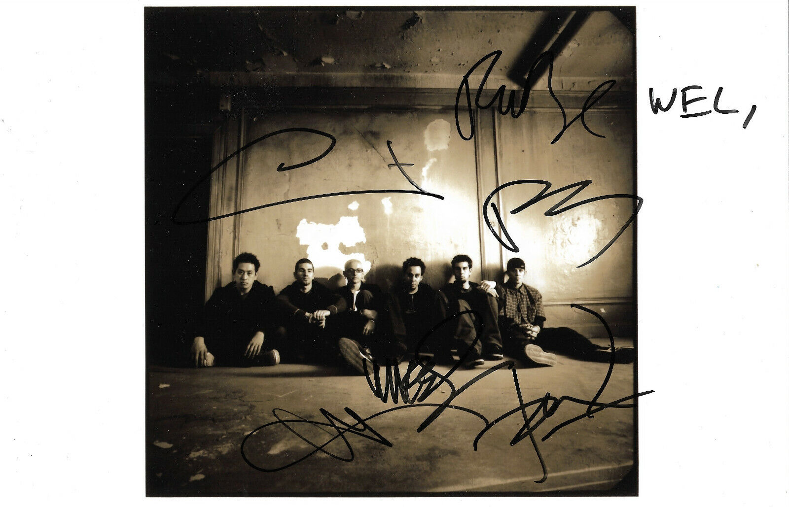 Linkin Park full signed 7x11 inch Photo Poster painting Autographs ACOA