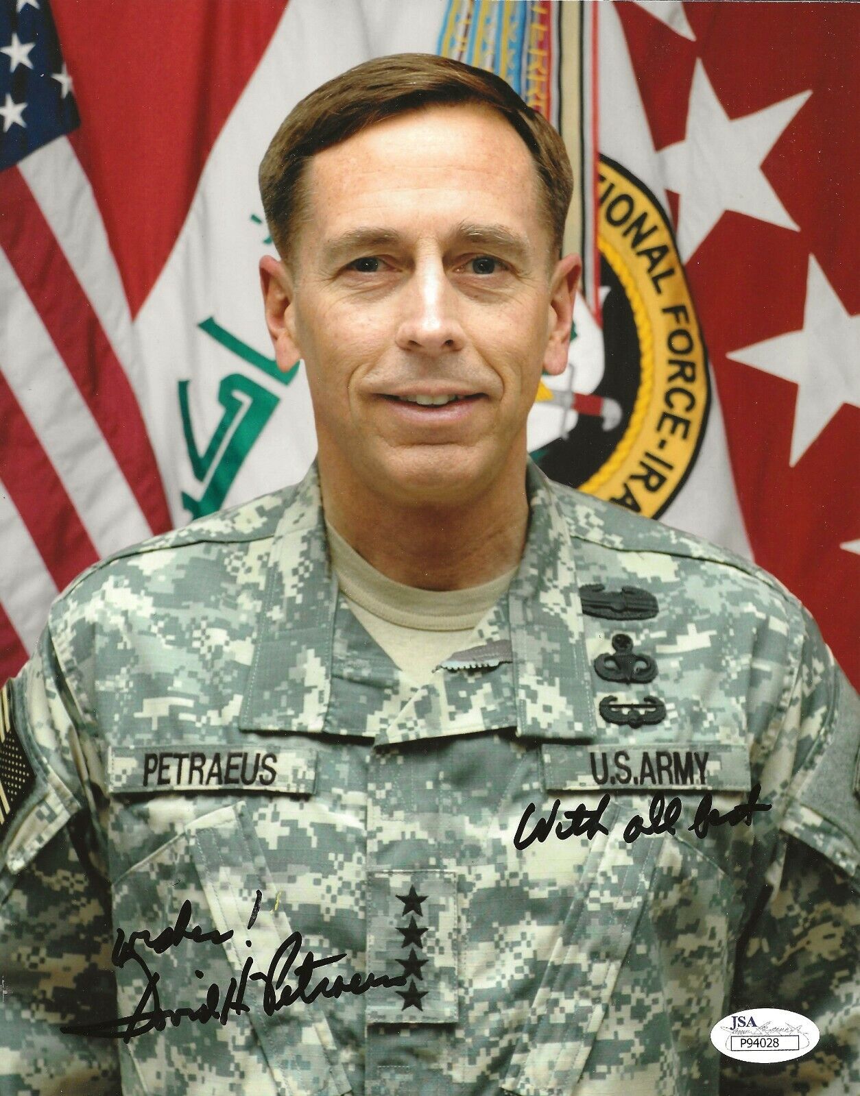 General David Petraeus REAL hand SIGNED Photo Poster painting #3 JSA COA Obama Bush