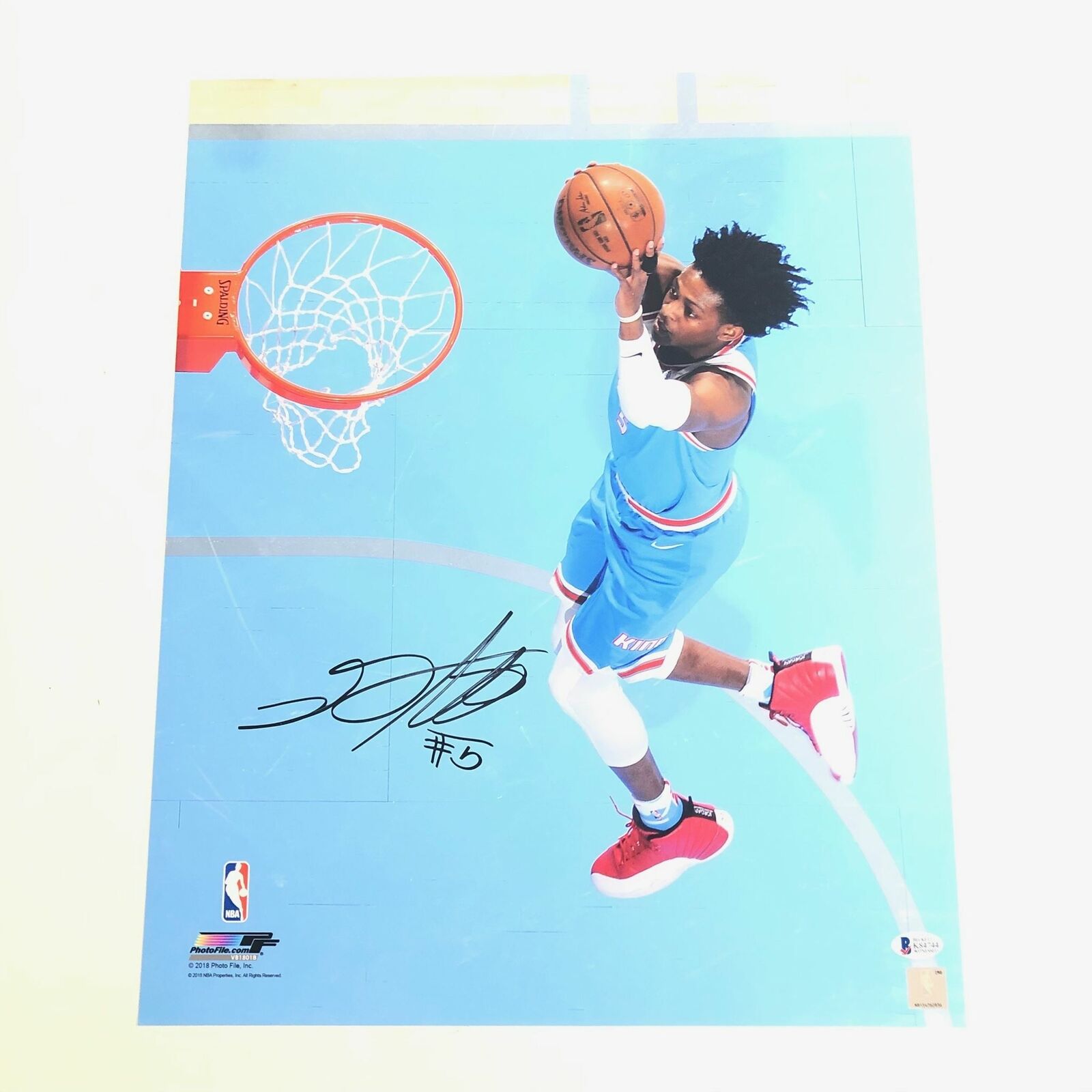 De'Aaron Fox Signed 16x20 Photo Poster painting BAS Beckett Sacramento Kings Autographed