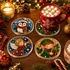 [Upgrade]4Pcs Acrylic Special Shape Xmas DIY Waterproof Diamond Painting Coaster Kit